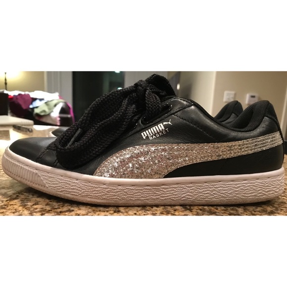 puma basket heart glitter sneaker puma basket heart glitter sneaker